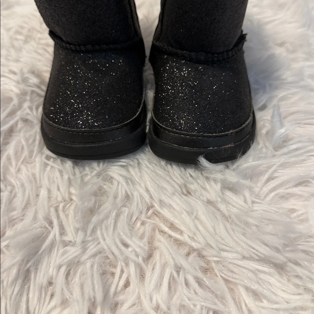 UGG Keelan Black Glitter Winter Boots Baby Girl Size 2/3